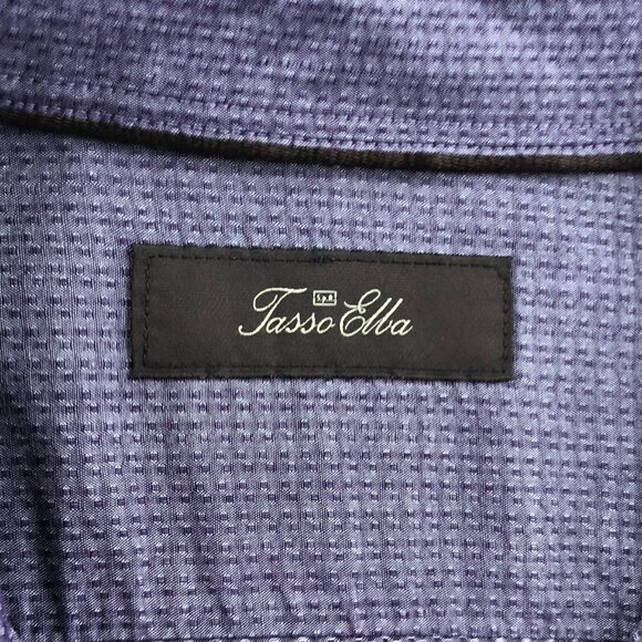 Tasso Elba Mens Shirt Size XXL Purple Textured Short-Sleeve Button Up Casual - Picture 3 of 8